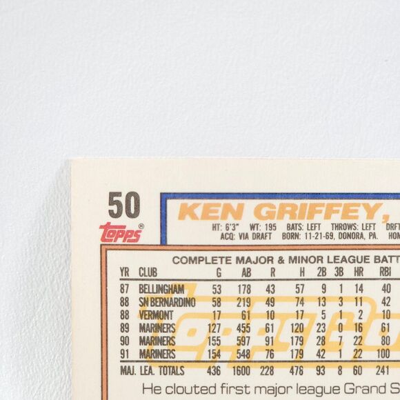 1992 Topps Gold Winner #50 Ken Griffey Jr Seattle Mariners NM The Kingdome - Picture 7 of 10